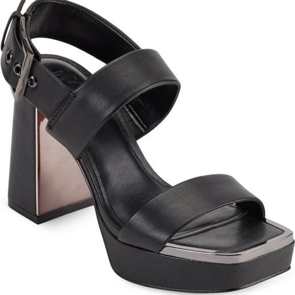 DKNY Bibiana Slingback Platform Sandals Ankle-Strap Block Heel, pumps, shoes 11 - Picture 3 of 11